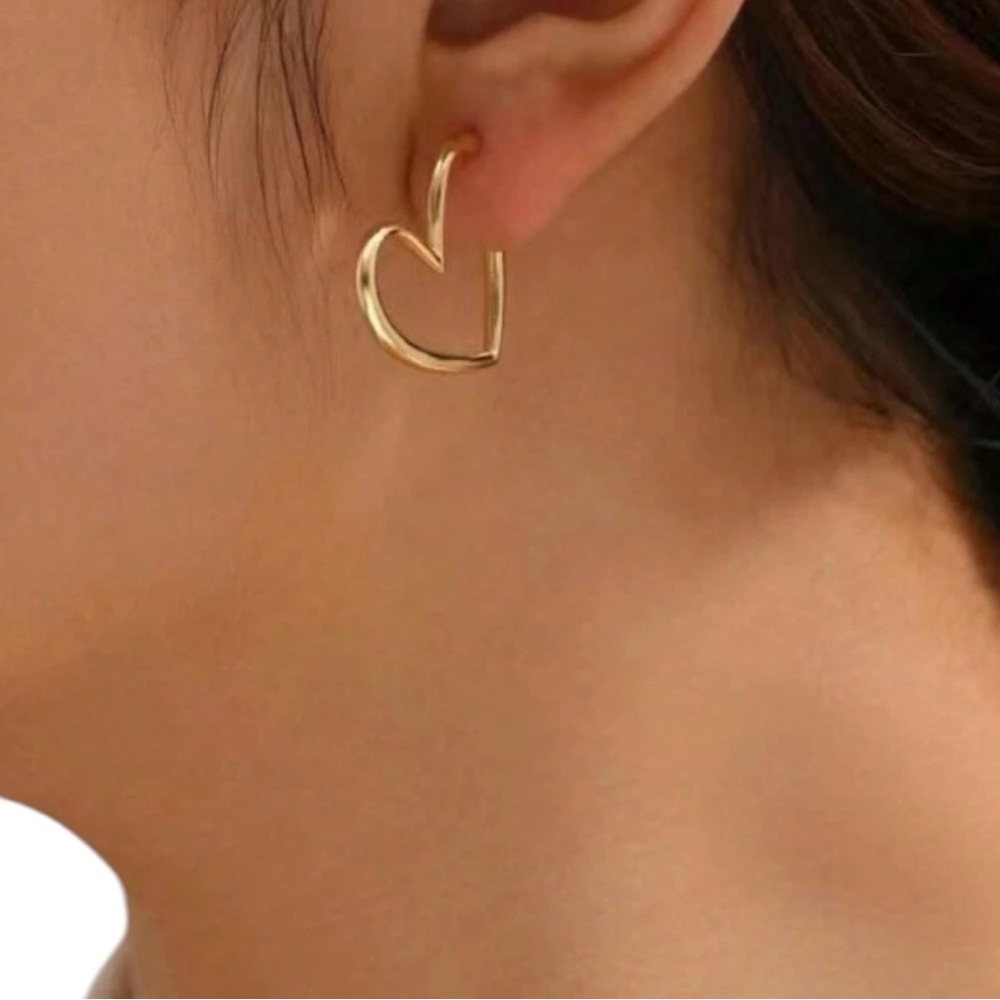 Brand New Gold Heart Stud Earrings
